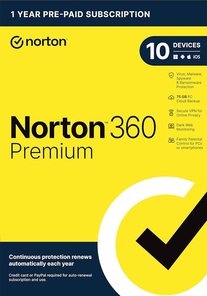 Norton 360 Premium 2024 EU Key (1 Jahr / 10 Geräte)