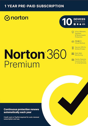 Norton 360 Premium 2024 LATAM Key (1 Jahr / 10 Geräte) + 75 GB Cloud-Speicher + VPN