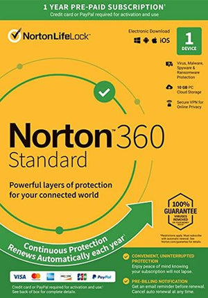 Norton 360 EU Key (1 Jahr / 1 Gerät) + 10 GB Cloud-Speicher