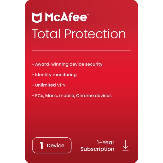 McAfee Total Protection 2024 Schlüssel (1 Jahr / 1 Gerät)